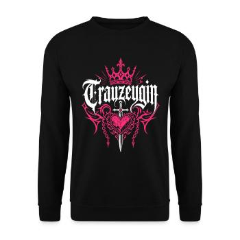 Trauzeugin Krone Hochzeit Braut - Unisex Pullover - Schwarz - Vorne - Alina (178cm) & Michal (187cm)