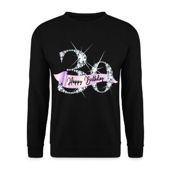 30. Geburtstag Glamour Diamanten Design - Unisex Pullover - Schwarz - Vorne - Alina (178cm) & Michal (187cm)