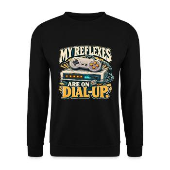 Reflexe per Einwahl - Unisex Pullover - Schwarz - Vorne - Alina (178cm) & Michal (187cm)