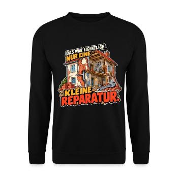 Kleine Reparatur Bauwitz - Unisex Pullover - Schwarz - Vorne - Alina (178cm) & Michal (187cm)