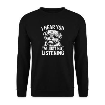 Havaneser Sprüche Hund Lustiges Havaneser Geschenk - Unisex Pullover - Schwarz - Vorne - Alina (178cm) & Michal (187cm)