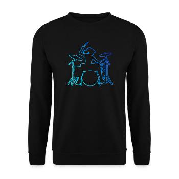 Schlagzeugspielen Geschenk für die Percussionistin - Unisex Pullover - Schwarz - Vorne - Alina (178cm) & Michal (187cm)