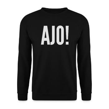Ajo - Rheinland Pfalz Pälzer Dialekt Schorle - Unisex Pullover - Schwarz - Vorne - Alina (178cm) & Michal (187cm)