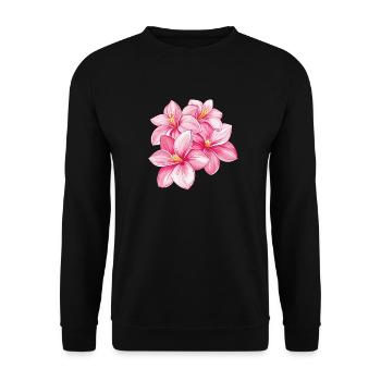 Hawaii Hibiskus Blume Maui Surfer Strand Tropisch - Unisex Pullover - Schwarz - Vorne - Alina (178cm) & Michal (187cm)