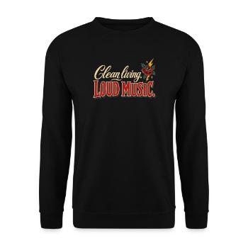 Clean Living Loud Music Straight Edge Nüchtern - Unisex Pullover - Schwarz - Vorne - Alina (178cm) & Michal (187cm)