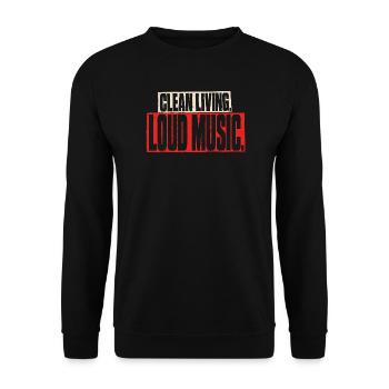Clean Living Loud Music Straight Edge Nüchtern - Unisex Pullover - Schwarz - Vorne - Alina (178cm) & Michal (187cm)