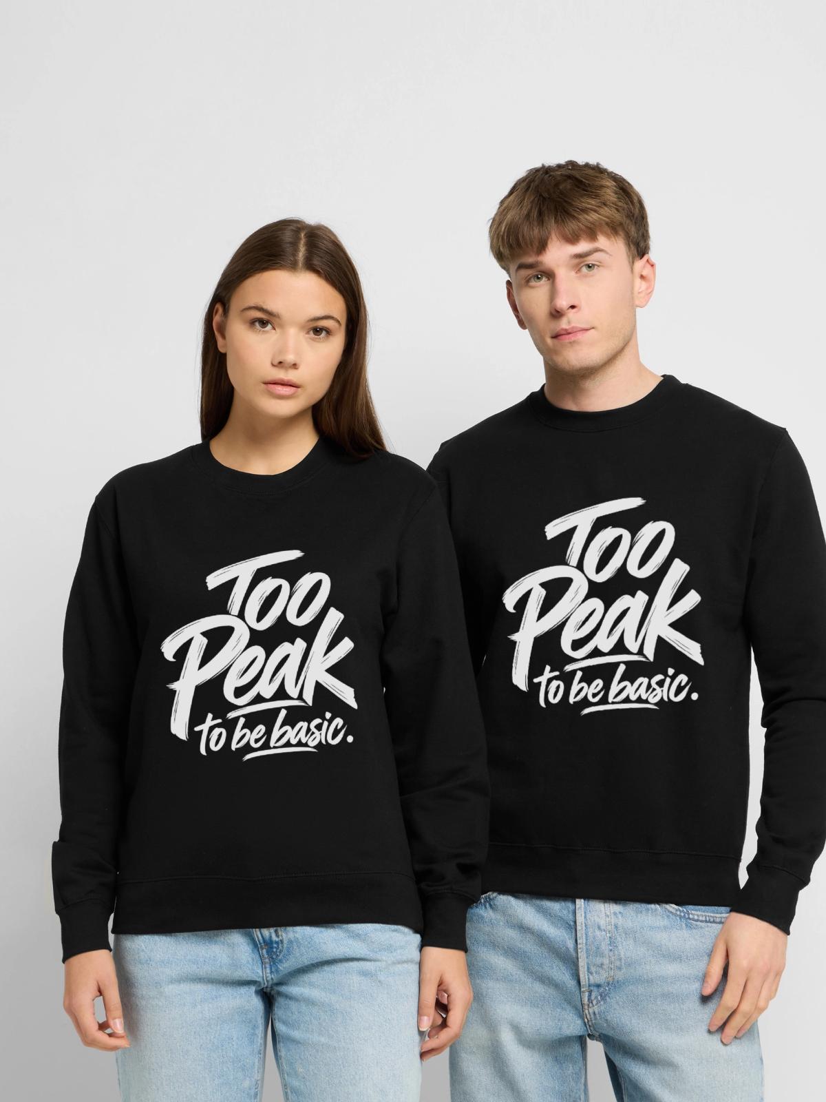 Too Late Graffiti Schrift - Unisex Pullover - Schwarz - Vorne - Alina (178cm) & Michal (187cm)