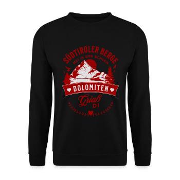 Südtiroler Berge Mei Is Des Schian Dolomiten - Unisex Pullover - Schwarz - Vorne - Alina (178cm) & Michal (187cm)