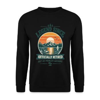 Legende Seit Ruhestand Officially Retired - Unisex Pullover - Schwarz - Vorne - Alina (178cm) & Michal (187cm)