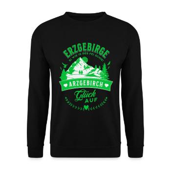 Erzgebirge Ei Wie Is Des Fei Schie Arzgebirch - Unisex Pullover - Schwarz - Vorne - Alina (178cm) & Michal (187cm)