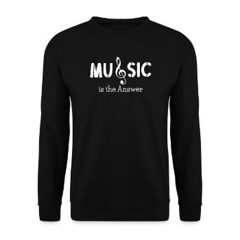 Musik - Music is the answer  - Unisex Pullover - Schwarz - Vorne - Alina (178cm) & Michal (187cm)