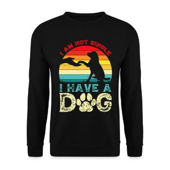 Ich hab einen Hund – kein Single - Unisex Pullover - Schwarz - Vorne - Alina (178cm) & Michal (187cm)