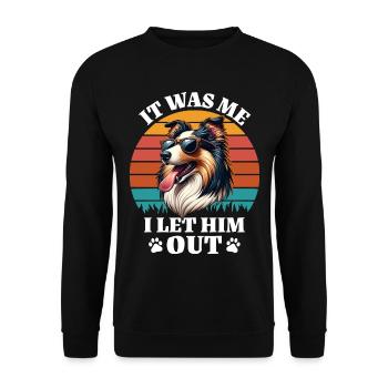 Lustige Langhaar Collie Sprüche - Unisex Pullover - Schwarz - Vorne - Alina (178cm) & Michal (187cm)