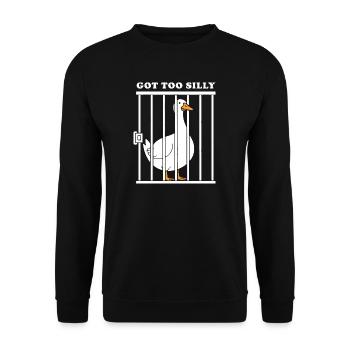 Goose Funny Graphic - Unisex Pullover - Schwarz - Vorne - Alina (178cm) & Michal (187cm)