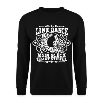 Cowboy Boots Line Dance - Unisex Pullover - Schwarz - Vorne - Alina (178cm) & Michal (187cm)