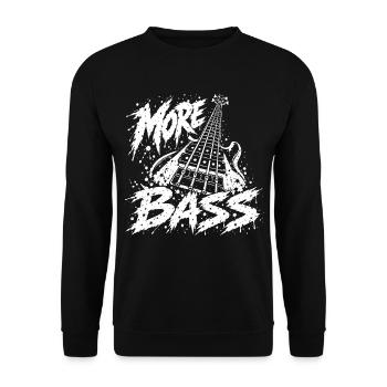 More Bass Bassgitarre - Unisex Pullover - Schwarz - Vorne - Alina (178cm) & Michal (187cm)
