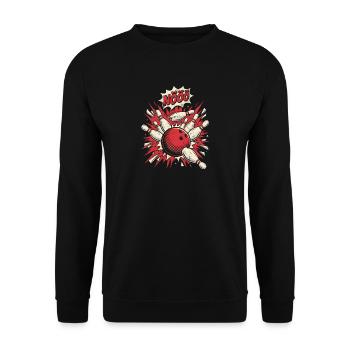 Bowling Nööö Lustige Bowlingkugel Und Pins - Unisex Pullover - Schwarz - Vorne - Alina (178cm) & Michal (187cm)