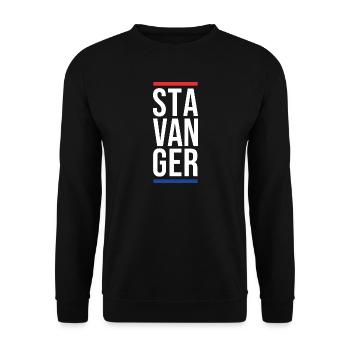 Stavanger City Fette Typografie - Unisex Pullover - Schwarz - Vorne - Alina (178cm) & Michal (187cm)