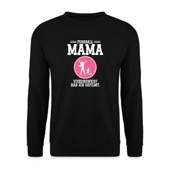 Fußball Mutter - Videobeweis? Hab ich gefilmt. - Unisex Pullover - Schwarz - Vorne - Alina (178cm) & Michal (187cm)