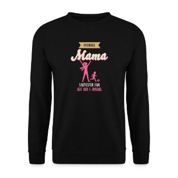 Lautester Fan am Spielfeldrand - Fußball Mutter - Unisex Pullover - Schwarz - Vorne - Alina (178cm) & Michal (187cm)