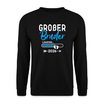 Großer Bruder 2026 Werdender Großer Bruder - Unisex Pullover - Schwarz - Vorne - Alina (178cm) & Michal (187cm)