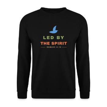Led by the Spirit – Romans 8:14 Dove - Unisex Pullover - Schwarz - Vorne - Alina (178cm) & Michal (187cm)