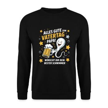 Vatertagsgeschenk Besten Papa Männertag Herrentag - Unisex Pullover - Schwarz - Vorne - Alina (178cm) & Michal (187cm)