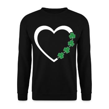 Herz-kleeblatt-design Für Den St. Patrick's Day - Unisex Pullover - Schwarz - Vorne - Alina (178cm) & Michal (187cm)