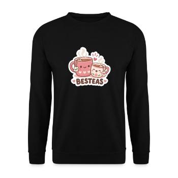 Besteas Kuscheltee Duo - Unisex Pullover - Schwarz - Vorne - Alina (178cm) & Michal (187cm)