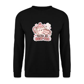 Best-Tea Freundschaft Teekannen-Duo - Unisex Pullover - Schwarz - Vorne - Alina (178cm) & Michal (187cm)