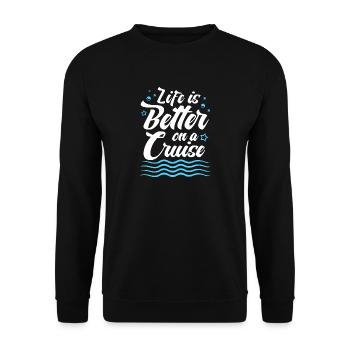 Kreuzfahrtschiff Kreuzfahrt - Unisex Pullover - Schwarz - Vorne - Alina (178cm) & Michal (187cm)