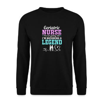 Altenheim Altenpflegerin Krankenschwester - Unisex Pullover - Schwarz - Vorne - Alina (178cm) & Michal (187cm)