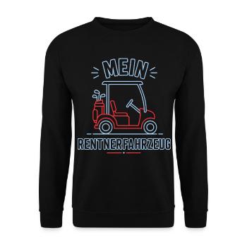 Mein Rentnerfahrzeug Golf Caddy - Unisex Pullover - Schwarz - Vorne - Alina (178cm) & Michal (187cm)