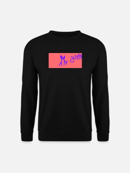 Stilisierte blaue Figur auf Korallenhintergrund - Unisex Pullover - Schwarz