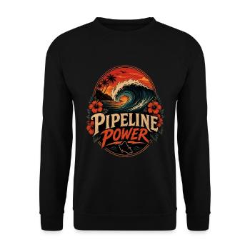 Pipeline Power - Unisex Pullover - Schwarz - Vorne - Alina (178cm) & Michal (187cm)