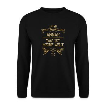Frau Annah - Unisex Pullover - Schwarz - Vorne - Alina (178cm) & Michal (187cm)