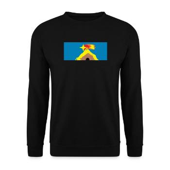 Hütte mit Kometenstern - Unisex Pullover - Schwarz - Vorne - Alina (178cm) & Michal (187cm)