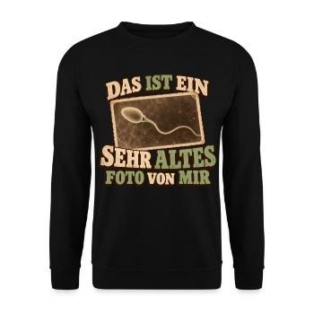 Sehr altes Foto von mir - Unisex Pullover - Schwarz - Vorne - Alina (178cm) & Michal (187cm)