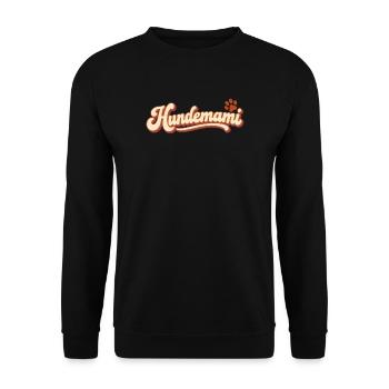 Hundemami – Retro Schriftzug mit Pfote - Unisex Pullover - Schwarz - Vorne - Alina (178cm) & Michal (187cm)
