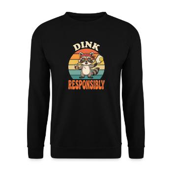 Dink Verantwortungsvoll lustiger Waschbär - Unisex Pullover - Schwarz - Vorne - Alina (178cm) & Michal (187cm)