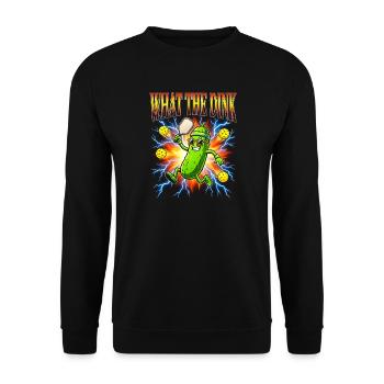 Was zum Teufel Funny Pickle - Unisex Pullover - Schwarz - Vorne - Alina (178cm) & Michal (187cm)