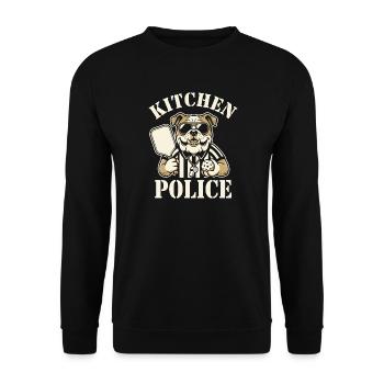 Kitchen Police Bulldog Schiedsrichter - Unisex Pullover - Schwarz - Vorne - Alina (178cm) & Michal (187cm)