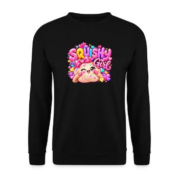 Squishy Girl Glitzerherz - Unisex Pullover - Schwarz - Vorne - Alina (178cm) & Michal (187cm)