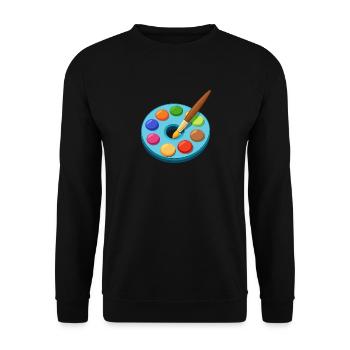 Pinselpalette - Unisex Pullover - Schwarz - Vorne - Alina (178cm) & Michal (187cm)