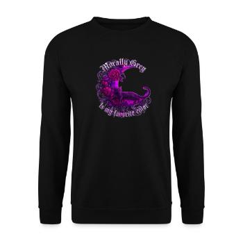 Morally Grey Dark Romance Shirt - Unisex Pullover - Schwarz - Vorne - Alina (178cm) & Michal (187cm)