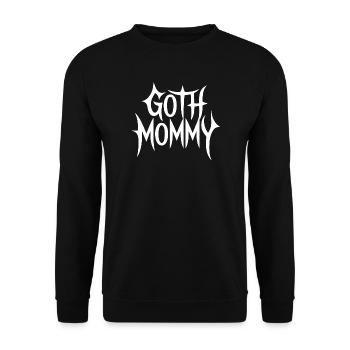 Goth-Mommy-Typografie - Unisex Pullover - Schwarz - Vorne - Alina (178cm) & Michal (187cm)
