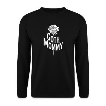 Goth-Mama-Rosen-Emblem - Unisex Pullover - Schwarz - Vorne - Alina (178cm) & Michal (187cm)