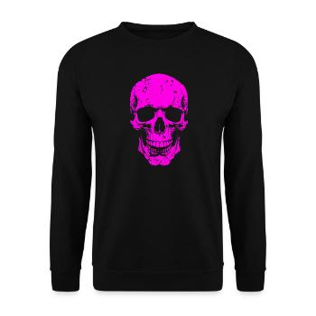Neon Totenkopf Silhouette - Unisex Pullover - Schwarz - Vorne - Alina (178cm) & Michal (187cm)