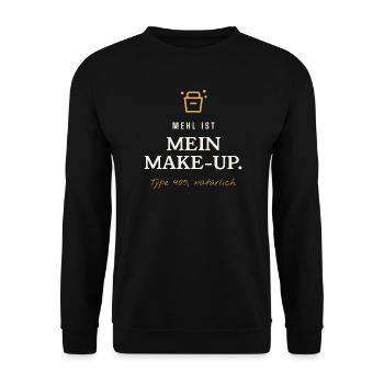 Mehl Ist Mein Make-Up Typ 405 - Unisex Pullover - Schwarz - Vorne - Alina (178cm) & Michal (187cm)