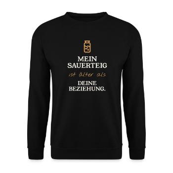 Mein Sauerteig ist älter - Unisex Pullover - Schwarz - Vorne - Alina (178cm) & Michal (187cm)
